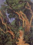 Ernst Ludwig Kirchner Fehmarn Landscape-forest path oil painting on canvas